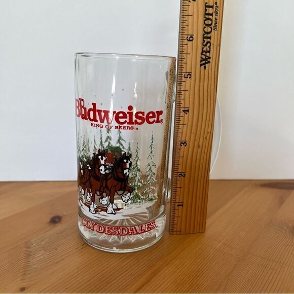 Budweiser Mug Holiday 1992 Anheuser Busch  12oz Glass - MINT Condition - Picture 6 of 8